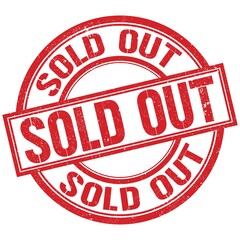 SOLD OUT written word on red stamp sign