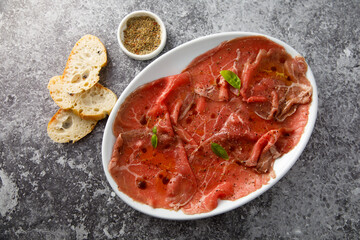 Homemade beef carpaccio