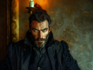 portrait of a dark robed man - generative ai