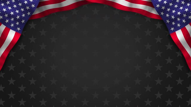 American Flags Background Loop