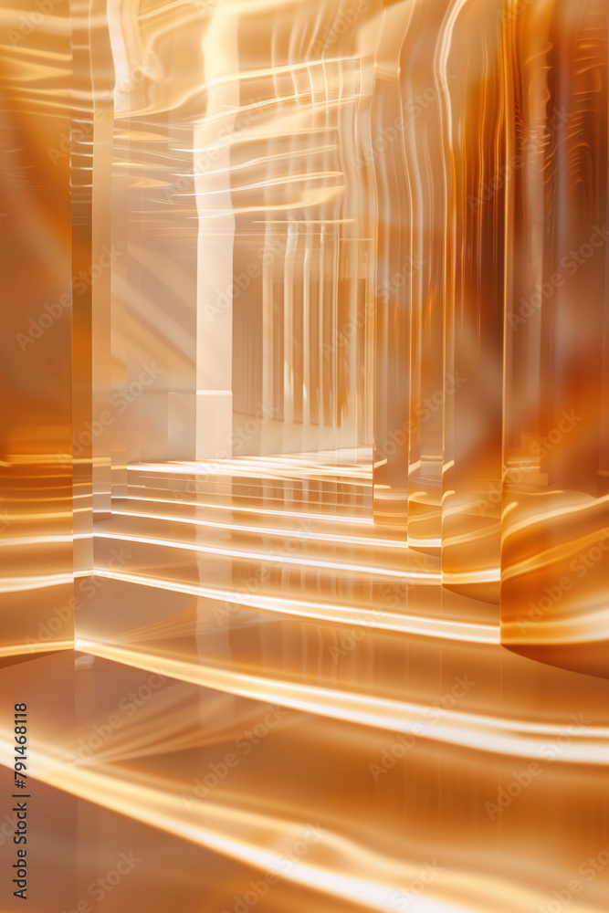 Poster Abstract background with reflections and caustics. Hi-tech. Futuristic background image. Created with Generative AI technology.