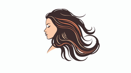 Hair logo template vector icon illustration Hand drawn