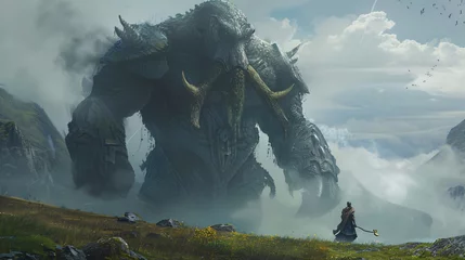 Fototapete Fantasy giant monster in concept Norse Mythology © UsamaR