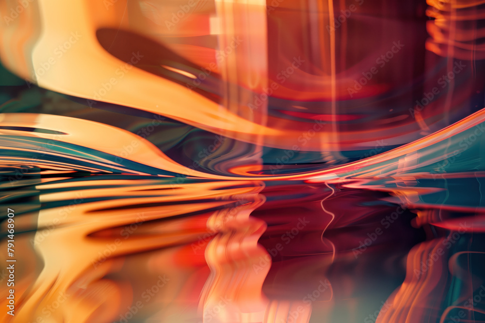 Poster abstract background with reflections and caustics. hi-tech. futuristic background image. created wit
