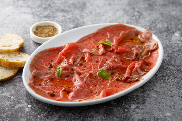 Homemade beef carpaccio