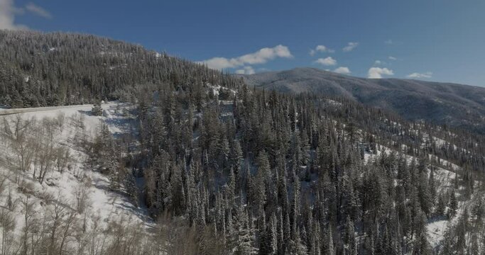 Aerial views of the mountains near Steamboat Springs, Colorado