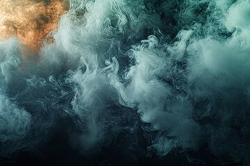 Smoke Cloud on Black Background - obrazy, fototapety, plakaty