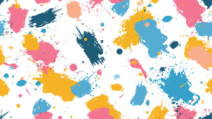 Artistic seamless pattern with colorful paint blotche