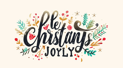 Be Jolly holiday wish written with cursive calligraph