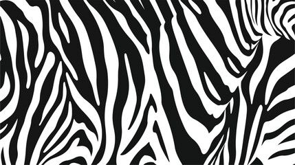 Fototapeta na wymiar Black and white trendy zebra print vector flat illustrations