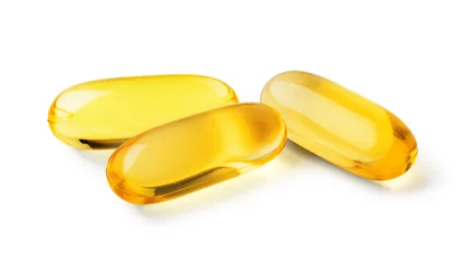Wandcirkels plexiglas Gelatin capsule of omega 3, 6, 9  vitamin © Gresei