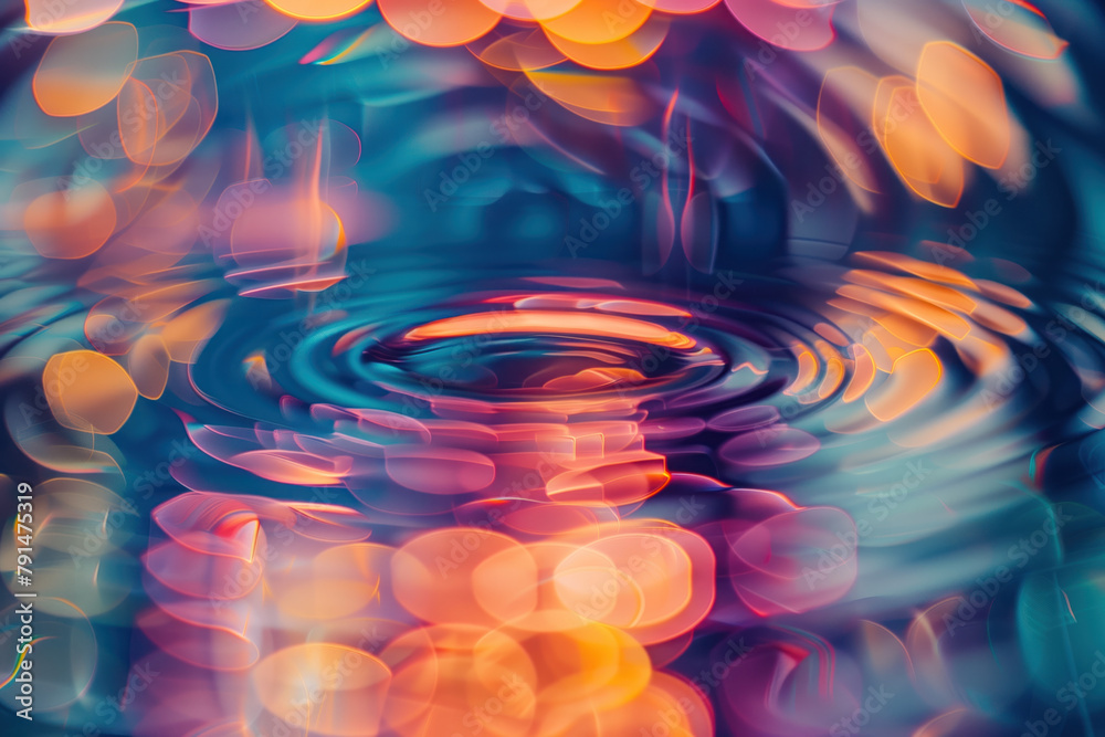 Poster Abstract background with reflections and caustics. Hi-tech. Futuristic background image. Created with Generative AI technology.
