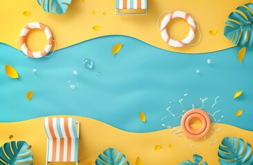 Paper model beach from above