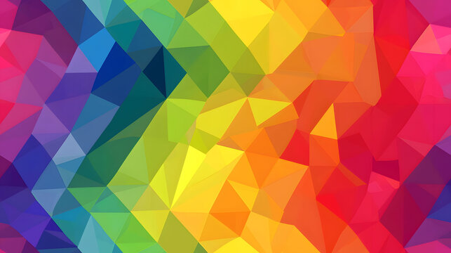 polygonal geometric pride rainbow seamless pattern background. design for pride month celebrate.