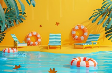 Paper model beach from above