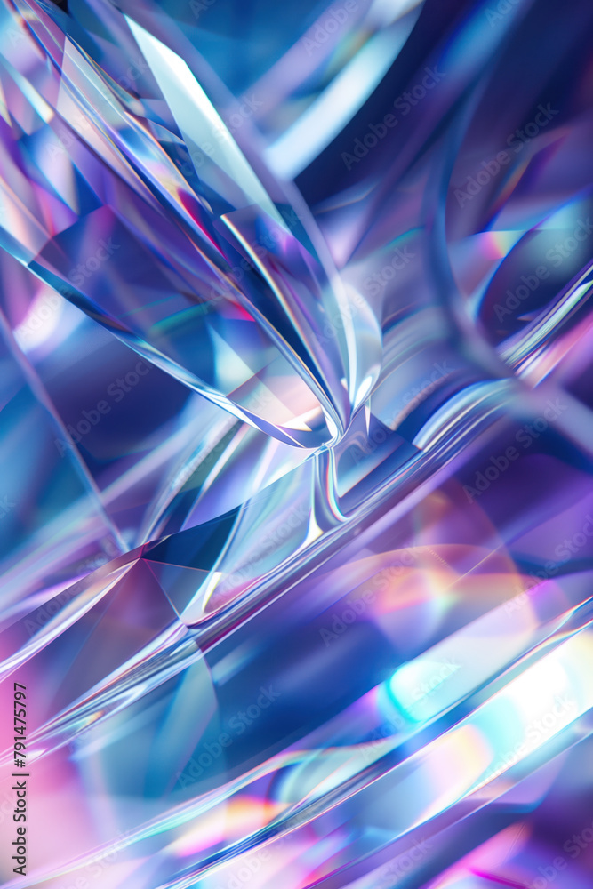 Poster Abstract background with reflections and caustics. Hi-tech. Futuristic background image. Created with Generative AI technology.