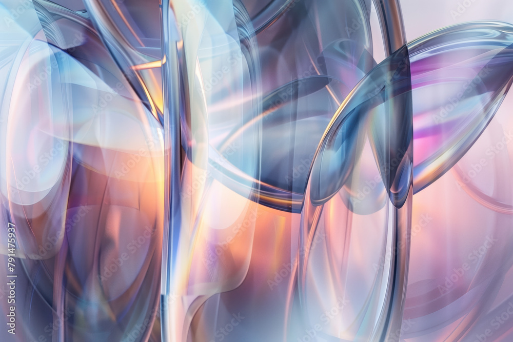 Poster Abstract background with reflections and caustics. Hi-tech. Futuristic background image. Created with Generative AI technology.
