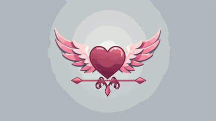 Cupid bow and arrow icon 2d flat cartoon vactor ill
