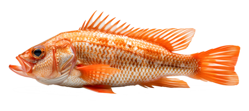 Red sea bass fish isolated on white background