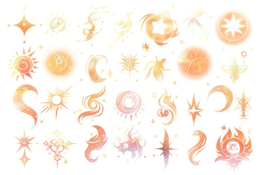Shimmering, ethereal symbols floating in mid-air, their meanings shrouded in mystery.