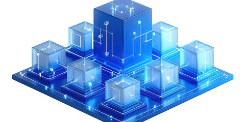 Enterprise Zone 3D Scene with Frosted Glass Cube