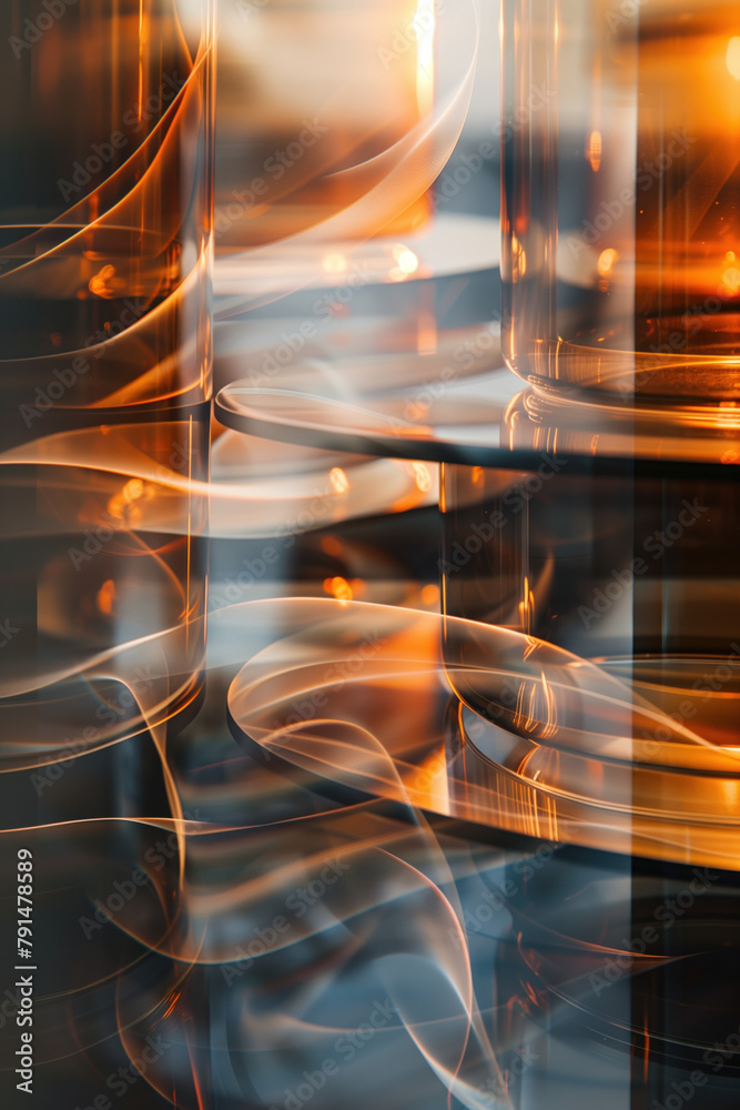 Poster abstract background with reflections and caustics. hi-tech. futuristic background image. created wit