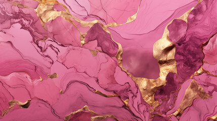 Naklejka premium Gold and pink marble background