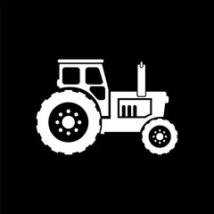 Tractor. Silhouette of tractor vector image. A blank background that can be edited and replaced.