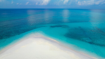 The tropical Summer with Sand bank  while relaxing on vacation as white sand beach  in the lagoon...