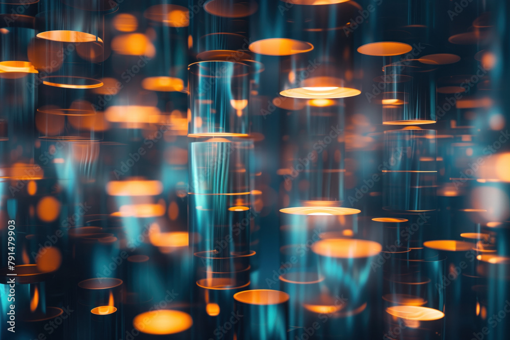 Poster Abstract background with reflections and caustics. Hi-tech. Futuristic background image. Created with Generative AI technology.