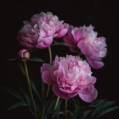Naklejka premium pink and white peony