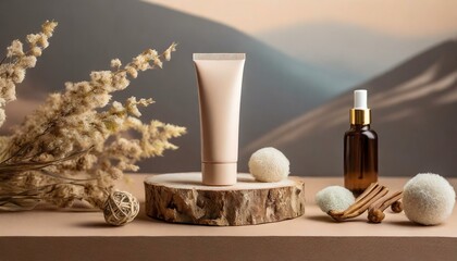 スキンケア用品のモックアップ用画像