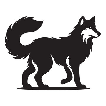 Wolf silhouette set - isolated vector images