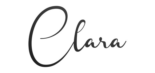 Clara  - black color - name written - ideal for websites, presentations, greetings, banners, cards, t-shirt, sweatshirt, prints, cricut, silhouette, sublimation, tag - obrazy, fototapety, plakaty