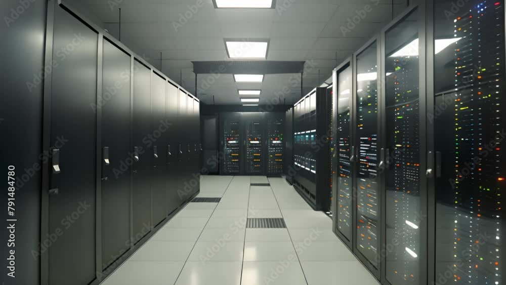 Aufkleber high-tech server hallway in data center