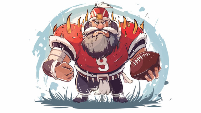 King American football character cartoon Hand drawn 
