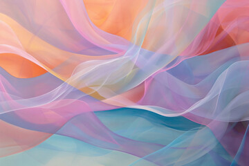 Colorful ribbons intertwine, creating a sense of movement