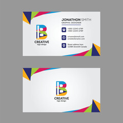 Vibrant Multi color B Letter Business Card Design