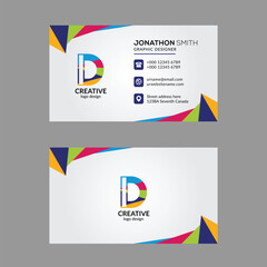 Vibrant Multi color D Letter Business Card Design