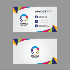 Vibrant Multi color O Letter Business Card Design