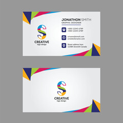 Vibrant Multi color S Letter Business Card Design