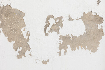 Showcasing the texture of a weathered wall with layers of peeling paint that reveal the passage of...