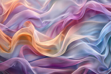 Colorful ribbons intertwine, creating a sense of movement