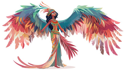 Cartoon harpy woman bird mythological animal vector