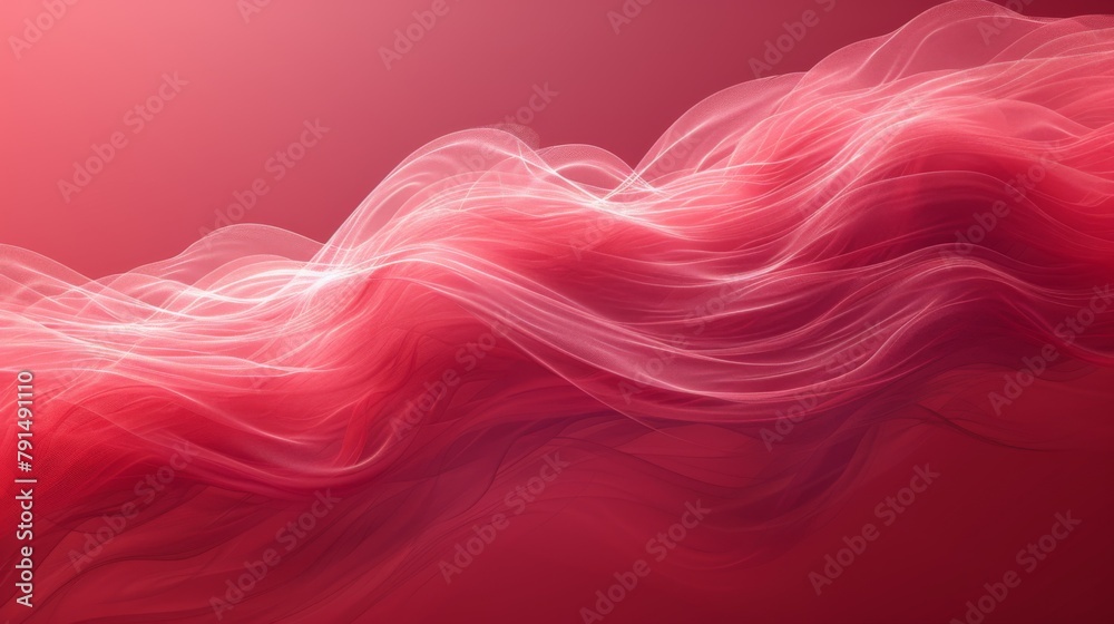 Fototapete paint a serene valentines day abstract with flowing lines and gentle curves, representing the unity 