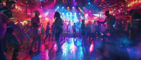 Dynamic Club Scene: Vibrant Energy of Dance and Celebration