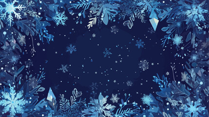 Fototapeta na wymiar Dark BLUE vector cover with beautiful snowflakes. M