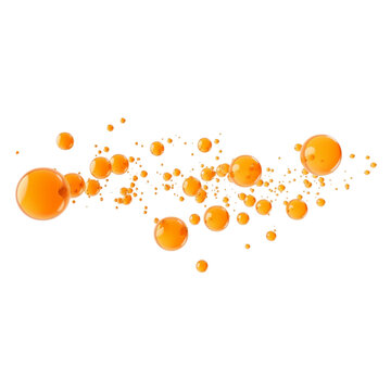 orange bubbles collagen isolated transparent, Generative AI