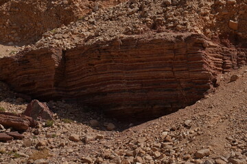 Beautiful landscape in the national nature reserve - Red Canyon, near Eilat, in southern Israel - obrazy, fototapety, plakaty