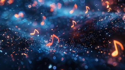 Foto op Canvas Vibrant symphony of digital music notes encapsulates the harmony between sound and technology © lemoncraft